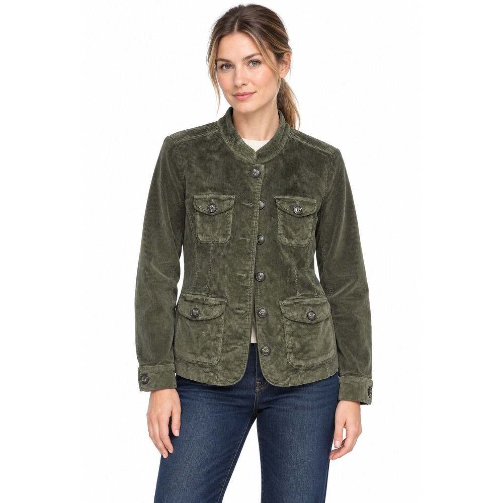 Corduroy Field Jacket S Olive Green 4 Pocket Utility Workwear Heritage Military